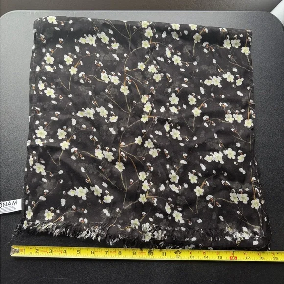 Black Floral Scarf - Picture 3 of 3
